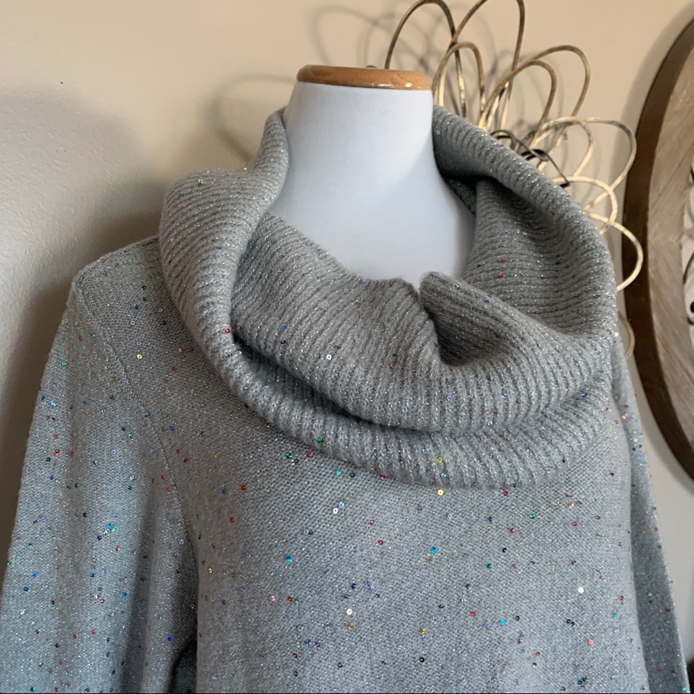 NWT APT. 9 Size XXL Silver Sparkly Sweater & Scarf - Christmas - Picture 2 of 6